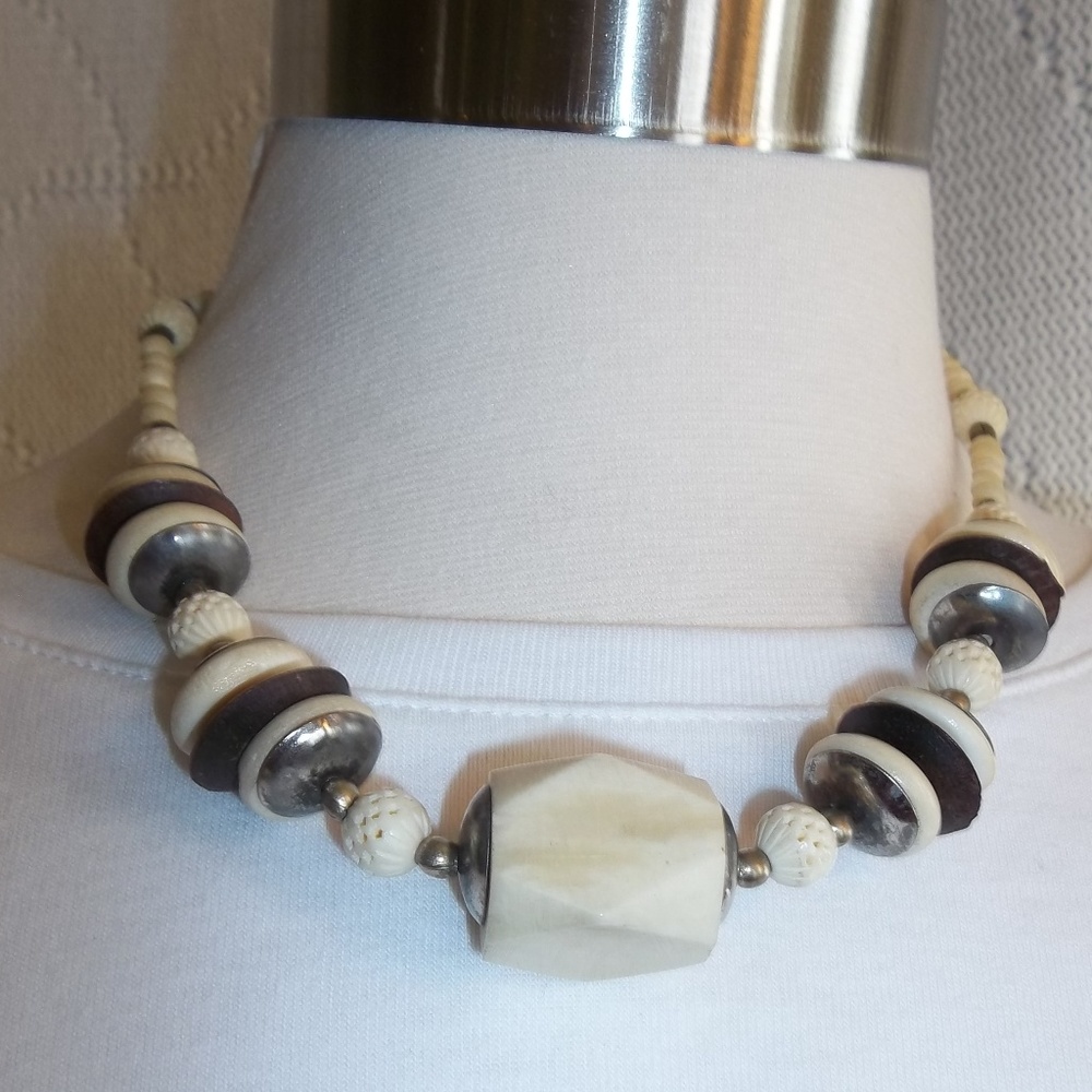 Vintage Bone Bead Necklace